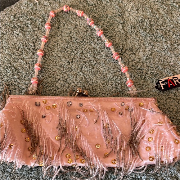Pink Beaded Women's Bag - Picture 2 of 11